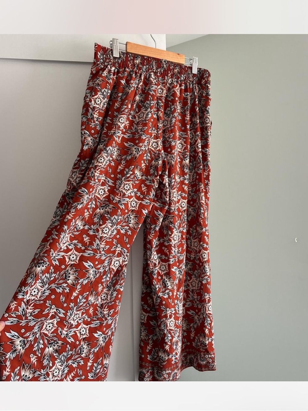 Max studio Women's Floral Wide-Leg Pants - Rust